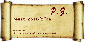 Peszt Zoltána névjegykártya